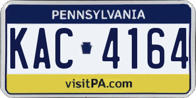 PA license plate KAC4164