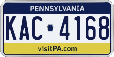 PA license plate KAC4168