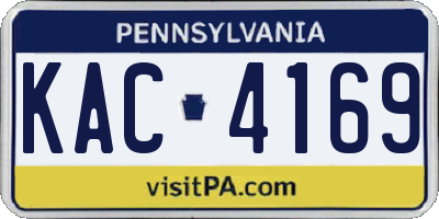 PA license plate KAC4169
