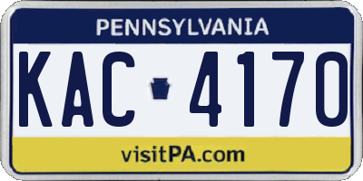 PA license plate KAC4170