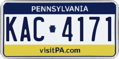 PA license plate KAC4171