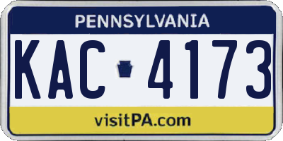 PA license plate KAC4173