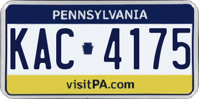 PA license plate KAC4175