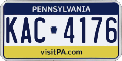 PA license plate KAC4176
