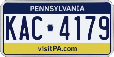 PA license plate KAC4179