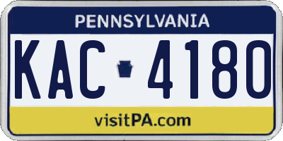 PA license plate KAC4180
