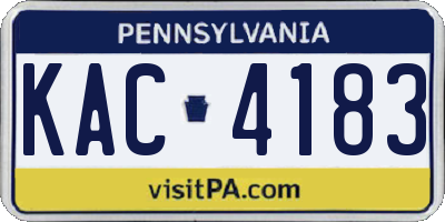 PA license plate KAC4183