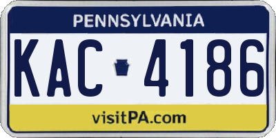 PA license plate KAC4186