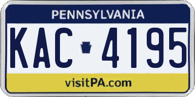 PA license plate KAC4195