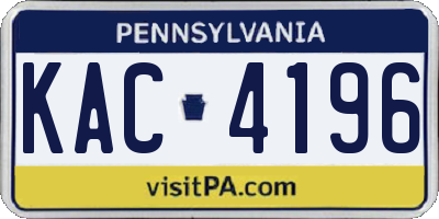 PA license plate KAC4196