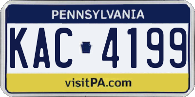 PA license plate KAC4199