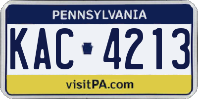 PA license plate KAC4213