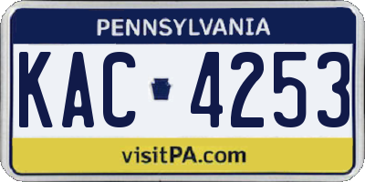 PA license plate KAC4253