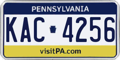 PA license plate KAC4256