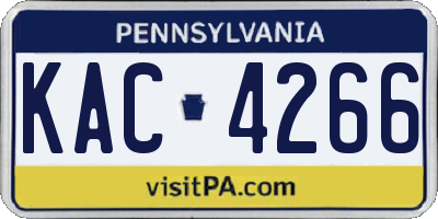 PA license plate KAC4266