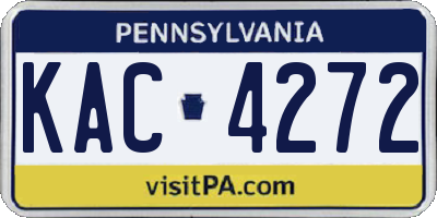 PA license plate KAC4272