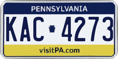 PA license plate KAC4273