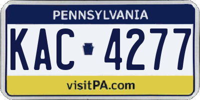 PA license plate KAC4277