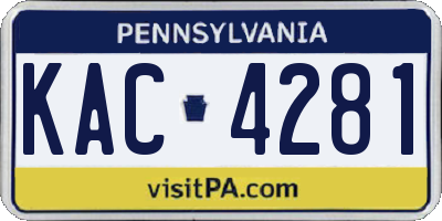PA license plate KAC4281