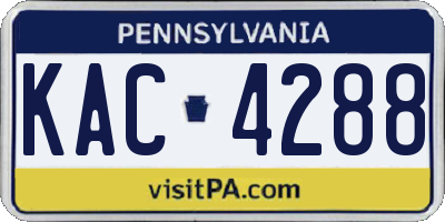 PA license plate KAC4288