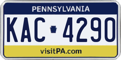 PA license plate KAC4290