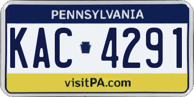 PA license plate KAC4291