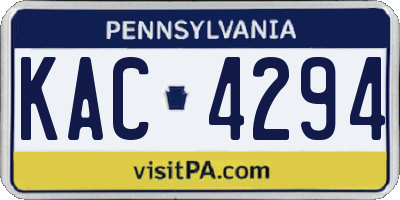 PA license plate KAC4294