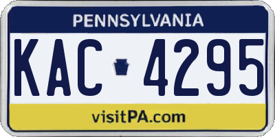 PA license plate KAC4295