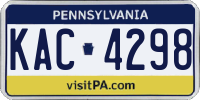 PA license plate KAC4298