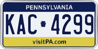 PA license plate KAC4299