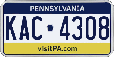 PA license plate KAC4308