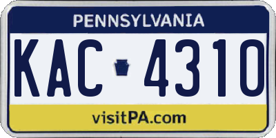 PA license plate KAC4310