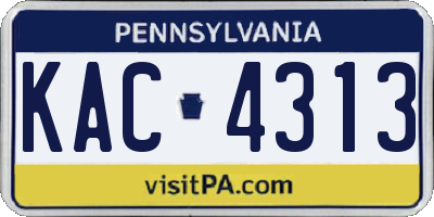 PA license plate KAC4313