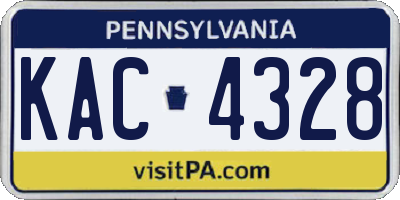 PA license plate KAC4328