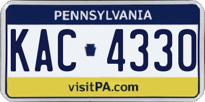 PA license plate KAC4330