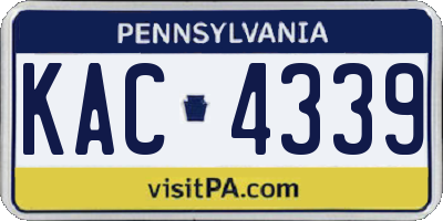 PA license plate KAC4339