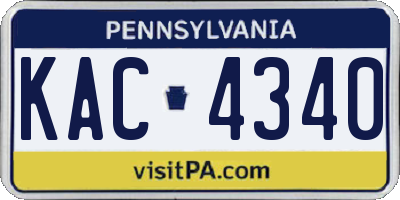 PA license plate KAC4340