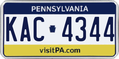PA license plate KAC4344