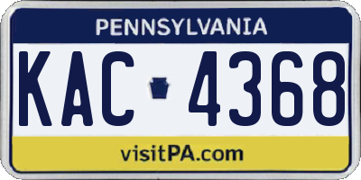 PA license plate KAC4368