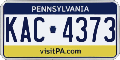 PA license plate KAC4373