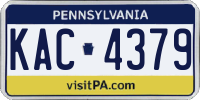 PA license plate KAC4379