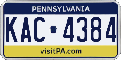 PA license plate KAC4384