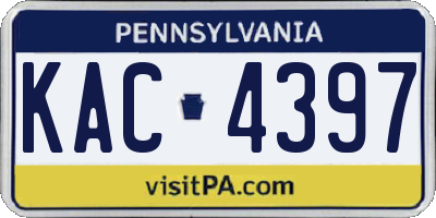 PA license plate KAC4397
