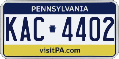 PA license plate KAC4402