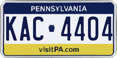 PA license plate KAC4404
