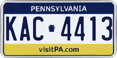 PA license plate KAC4413