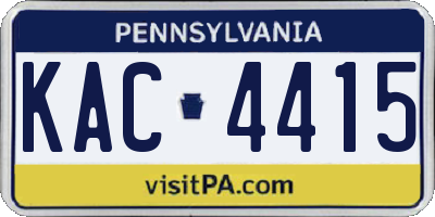 PA license plate KAC4415