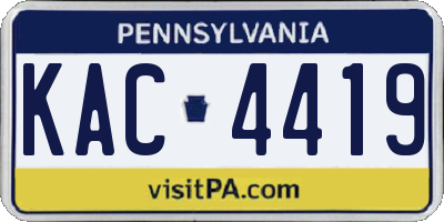PA license plate KAC4419