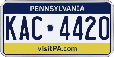 PA license plate KAC4420