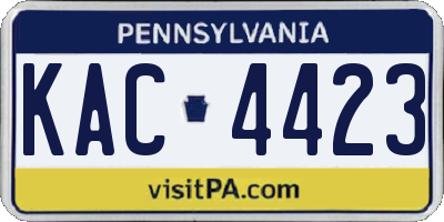 PA license plate KAC4423